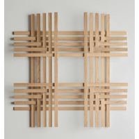 Arte de Pared Colgante Hecho a Mano con Madera Reciclada de Diseño Geométrico Moderno, Decoración Ecológica para Cumpleaños, para Sala de Estar y Oficina