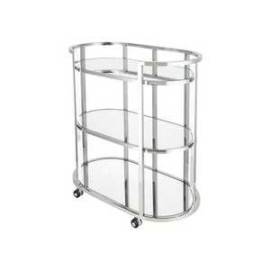 Chariot d'hôtel en métal durable de qualité supérieure avec 3 étagères et 4 roulettes pivotantes, mobilier commercial multifonctionnel - Product Image 4
