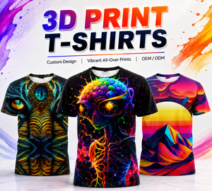 Custom Festival Full Color 3D Graphic T-Shirt Short Sleeve Rave Concert Party Full Sublimation Summer T-Shirt - Product Image 1