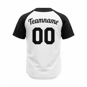 Maillot de baseball personnalisé pour homme, blanc et noir, manches courtes, nom de l'équipe 00 imprimé, évacuation de l'humidité, coupe régulière, toutes saisons - Product Image 2