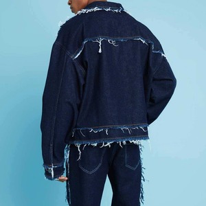 Veste en jean déchirée pour homme, coupe ample, style décontracté, boutonnée, pour l'automne - Product Image 2