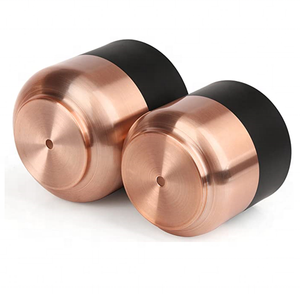 Macetas y macetas de cerámica de sobremesa, diseño acanalado Horizontal contemporáneo, color metálico, rosa dorado - Product Image 1