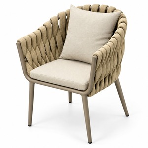Chaise de salle à manger en toile tissée GDRS avec structure en aluminium pour extérieur, patio, restaurant, café YMX-K8 Prix DDP USA - Product Image 1