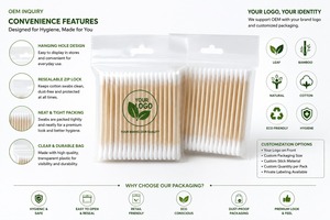 Coton-tiges biodégradables à double embout en papier, recharge pour soins personnels - Product Image 4