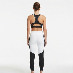 Ensemble de sport pour femmes, soutien-gorge de sport blanc et noir, leggings taille haute, ensemble de yoga, tenue de fitness, vêtements de sport - Product Image 3