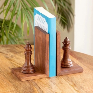 Porte-livres en bois arrondis minimalistes faits à la main, paire de supports pour livres pour bibliothèque, bureau et décoration intérieure contemporaine - Product Image 5