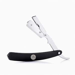 Lame de rasoir vintage en acier inoxydable avec manche en bois pour hommes, accessoires de barbier à lame simple pour l'entretien de la barbe - Product Image 6