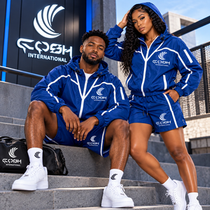 ชุดวอร์มแบบ unisex มีฮู้ด ซิป แจ็คเก็ตสปอร์ต กางเกงขาสั้น แห้งเร็ว เหมาะสำหรับฤดูใบไม้ผลิ น้ำหนักเบา ผลิตจากโพลีเอสเตอร์ - Product Image 6