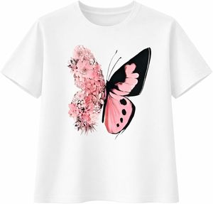 เสื้อยืดแขนสั้นทรงหลวม คอกลม แขนผีเสื้อ แต่งโลโก้ สไตล์ลำลอง ระบายอากาศได้ดี สำหรับผู้หญิง ฤดูใบไม้ผลิและฤดูร้อน - Product Image 3