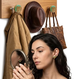 Modern Design Green Resin Wooden <b>Knob</b> with Bone Horn Brass Pull <b>for</b> Kitchen Cabinets <b>Dressers</b> Wardrobes Bedrooms & Drawers - Product Image 5