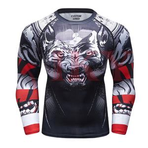 ชุดรัชการ์ดแขนยาว,ชุดรัชการ์ด Mma แบบรัดสีและโลโก้ตามสั่ง - Product Image 1