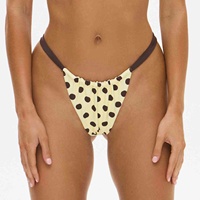 Conjunto de bikini sexy para mujer, traje de baño de dos piezas de color liso con tanga de malla y cintura alta, ropa de playa con aros, bikini para mujer