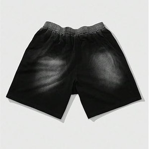 Pantalones Cortos de Mezclilla para Hombre, Estilo Urbano, Holgados, con Bolsillos, Diseño Personalizado, Lavado Ácido, con Pedrería, 100% Algodón, Bordado Sólido, de Alta Calidad - Product Image 6