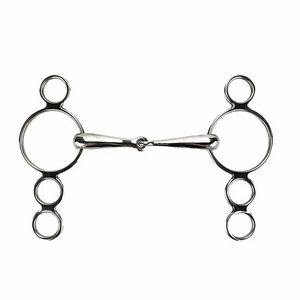 Adjustable Stainless Steel Continental <b>Gag</b> Horse Bit Loose <b>Ring</b> Magennis Snaffle Design Riding Training Control Gear - Product Image 2