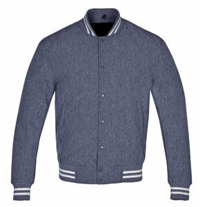 Veste en laine à manches longues, veste de baseball varsity pour hommes, veste varsity de haute qualité, unie, sans motif, avec votre logo de marque - Product Image 1