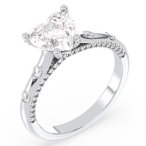 Anillos de compromiso solitarios de moissanita de 2.17 quilates con forma de corazón, joyería fina de plata de ley 925 de alta calidad REYES para mujer - Product Image 2