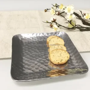 Bandeja de aluminio hecha a mano de lujo, espejo de textura Floral con acabado plateado pulido, diseño moderno, paquete de varias piezas internacional - Product Image 3