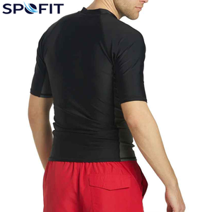 Men's Short Sleeve Compression Rash Guard <b>Mock</b> <b>Neck</b> Quick Dry Athletic Base Layer Custom Logo Sports Shirt - Product Image 5