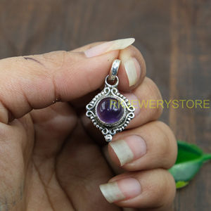 Natural Purple <b>Amethyst</b> Gemstone <b>Pendant</b> 925 Sterling Silver <b>Pendant</b> Purple Stone <b>Pendant</b> Handmade Design <b>Pendant</b> Christmas Gift - Product Image 3