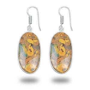 Sabalgarh Marble (Fruit Jasper) Cute Party Silver-Plated Handmade Charm Earrings Natural Stone Jewelry Wholesale - Product Image 4