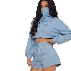 Conjunto de Sudadera con Capucha y Pantalones Deportivos Personalizados para Mujer, de Algodón, Holgados, con Hombros Caídos, Diseño Sólido, Conjunto de 2 Piezas - Product Image 6