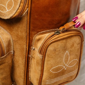 LW Sac à dos en cuir de vache véritable pour femmes isolé Bohemian Rock Water Resistant Portable Laptop Bag PVC Dress Shoulder Bag - Product Image 3