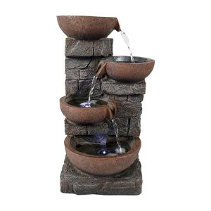 Fontana da Interno a Cascata da 40 cm con Luci LED e Pompa, Decorazione e Accessori per Ufficio - Product Image 3