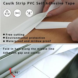 10.5FT PVC auto-adhésif calfeutrage bande d'étanchéité matériaux d'étanchéité pour cuisine mur évier toilette - Product Image 3