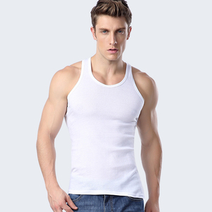 Sports Cotton Breathable Solid Cheap High Quality Solid Color OEM Logo Custom Gym Outside Tank Top <b>Men's</b> <b>Vest</b> Wholesale - Product Image 1