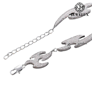 Premium Quality Women's 925 Silver Rhodium Plated Flame Shape Moissanite <b>Statement</b> <b>Necklace</b> Luxury Party Jewelry For Sale - Product Image 3
