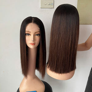 Perruques Bob de qualité supérieure, extensions de cheveux humains, texture lisse, couleur ombrée et couleur naturelle, de 10 à 12 pouces, cheveux vietnamiens - Product Image 3