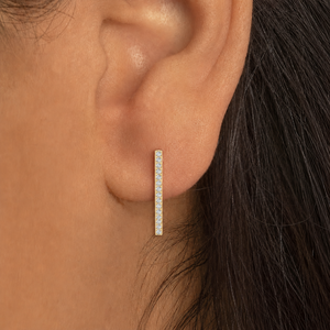 18K 14K Gold V Shaped Pave <b>Hoop</b> <b>Earrings</b> Round Lab Grown Diamond 0.40 CTW EF VVS VS Anniversary Gifts Fine Jewelry Manufacturer - Product Image 3