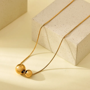 สร้อยคอทรงเรขาคณิตสำหรับผู้หญิง ทำจากสแตนเลส 304 ชุบทองคำแท้ 18K - Product Image 2