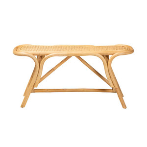 Banquette en rotin de ferme côtière artisanale pour patio - Product Image 6