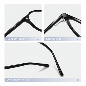 Gafas Vintage RTS con Protección Anti-Luz Azul, Montura Completa de Acetato Hecha a Mano de Alta Calidad, Bisagras de Resorte, Lentes AC, Unisex, en Tendencia - Product Image 3