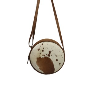Sac à main pour femme en cuir véritable de vachette Hairon, style western, avec logo personnalisé, imprimé animal, volants et pompons, sacs à bandoulière de luxe - Product Image 2