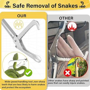 Collapsible Snake Handling Tongs Professional Reptile Catcher Stick Rattlesnake Grabber <b>Tool</b> <b>Safe</b> Durable Steel Construction - Product Image 5