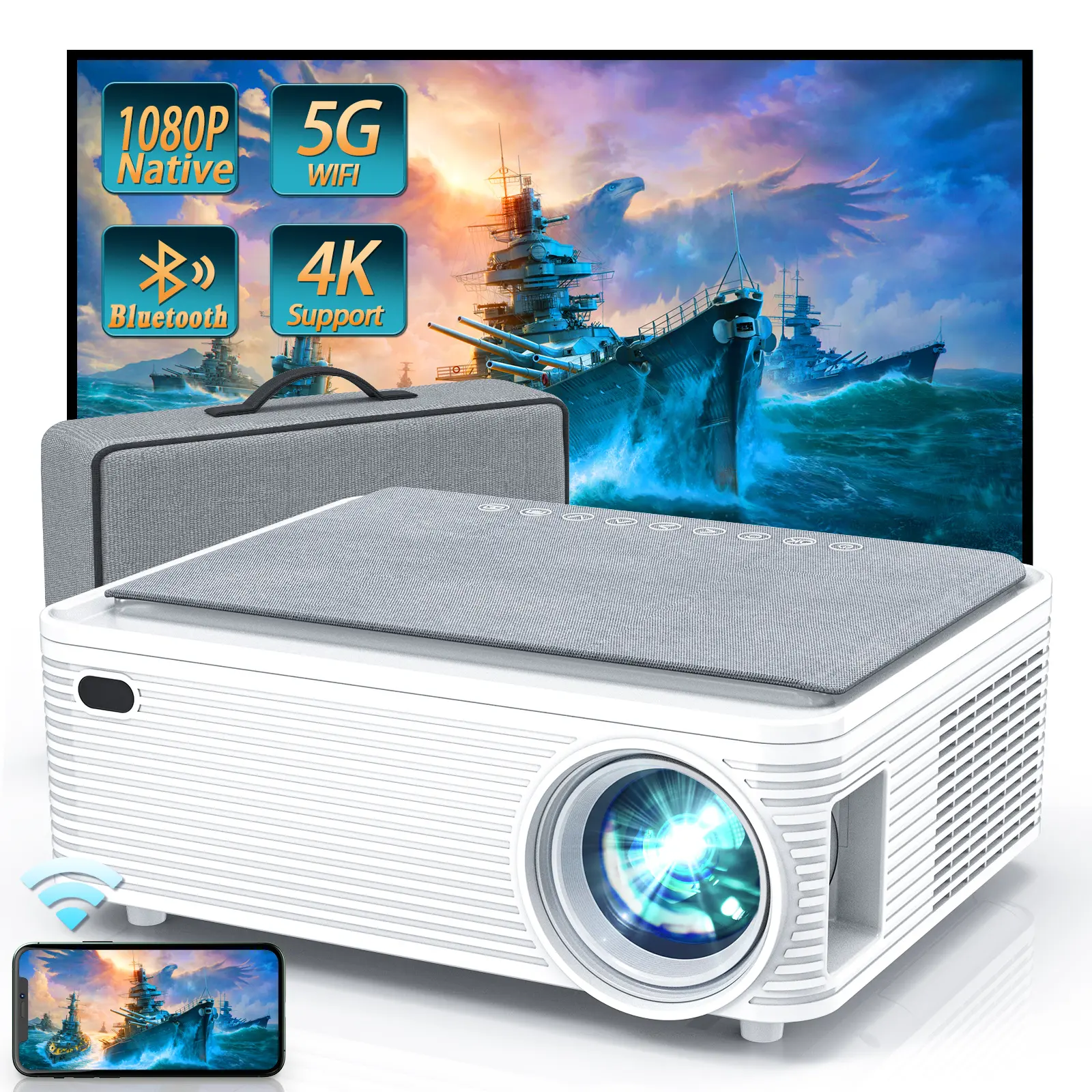 Lightvalve 2024 Hot Selling Hoge Resolutie Mini Nieuwste Projector 4K Projector Mobiele Telefoon Met Prijs 4G Android Video Beamer