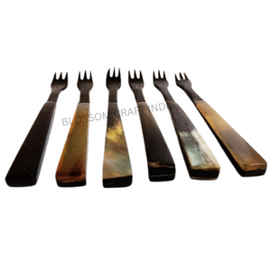 ชุดมีดขัดมันแฮนด์เมดช้อนเขาควาย & ส้อมเขาวัวสำหรับนักชิมอาหาร - Product Image 1