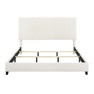 Bridgevine Home Letto a piattaforma imbottito in bouclé bianco Queen Size - Collezione di letti imbottiti di lusso - Product Image 5