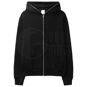 Sudaderas con capucha unisex de cremallera completa, de felpa francesa suave, estilo urbano casual, cortas, ecológicas, con cremallera frontal completa y bolsillo canguro. - Product Image 1