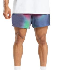 Pantalones cortos deportivos de poliéster para hombre del fabricante, cordón de baloncesto de malla doble con patrón floral, pantalones cortos de sublimación fina - Product Image 4