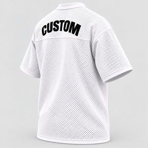Camiseta de malla personalizada para hombre, de algodón grueso transpirable, con hombros caídos, color liso, estilo urbano. - Product Image 4