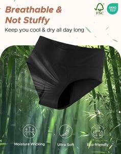 Culotte menstruelle réutilisable en coton tricoté pour femme, taille haute, anti-fuite, écologique, séchage rapide, absorbante, respirante, avec nœud, pour adultes - Vente en gros - Product Image 6