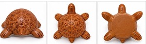 Hand Carved Traditional Wooden Turtle Statue <b>Figurine</b> Decorative Ornament for Tabletop Home Office and <b>Garden</b> Outdoor Use - Product Image 3