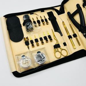 Kit d'outils professionnels pour extensions de cheveux en micro-perles plaquées or en acier inoxydable avec pinces, outil à boucle incurvée et ciseaux, service OEM - Product Image 6