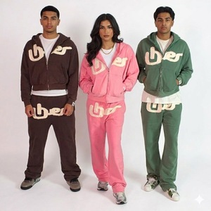 Fabricants de vêtements sur mesure, survêtement unisexe personnalisé, survêtements en molleton de coton, ensemble de sweat-shirts surdimensionnés de haute qualité - Product Image 1