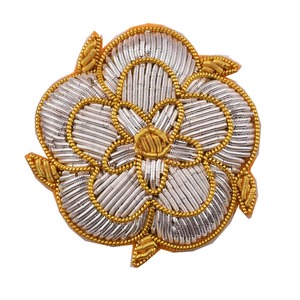 Handmade Embroidered Luxury Fashion Sew On Badge High Quality Wire Bullion Decorative Patch - Product Image 6