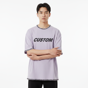 เสื้อยืดสตรีทแวร์ตกแต่งพิเศษ รับผลิตแบบ OEM แบรนด์ส่วนตัว ผ้าคอตตอนหนา โรงงานผู้ผลิต - Product Image 4