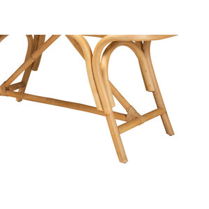 Banquette en rotin de ferme côtière artisanale pour patio - Product Image 3